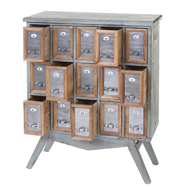 Mendler Apotheker-Schrank HWC-A43, Kommode, Tanne Holz massiv Vintage Shabby-Look 94x73x32cm, 57074