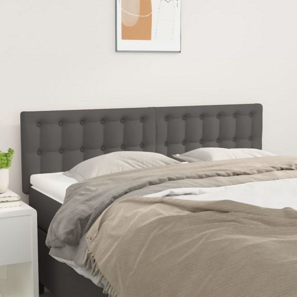 vidaXL Kopfteile 2 Stück Grau 72x5x78/88 cm Kunstleder, 346468