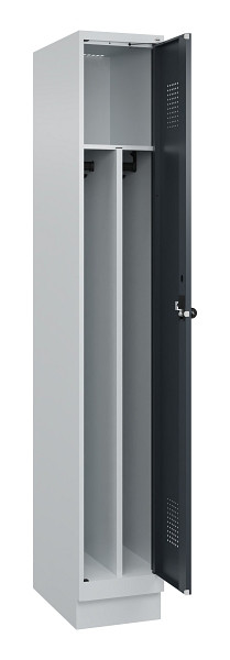 C+P Spind Evolo PLUS, mit Sockel, 1 Abteil, 1950x300x500mm, 7035/7016, Verschluss Drehriegel, 049020-10F S10012