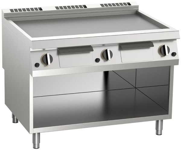 KBS Gas-Grillplatte glatt aus Edelstahl 18kW mit 3 Heizzonen offener Unterbau, 10422446