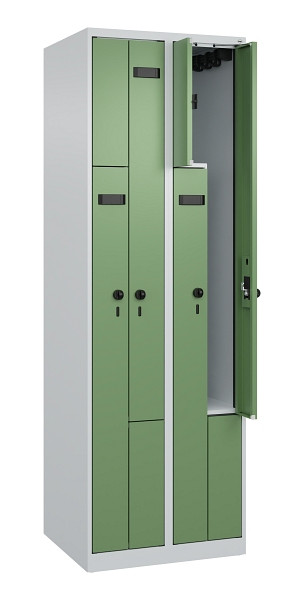 C+P Z-Spind Evolo PLUS, 4 Fächer, 1850x600x500mm, 7035/6011, Drehriegel, 049003-204 S10006