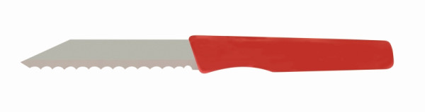 Schneider Brötchenmesser / Küchenmesser mit Wellenschliff, rot, Klingenlänge 87 mm, Gesamtlänge 185 mm, 260962