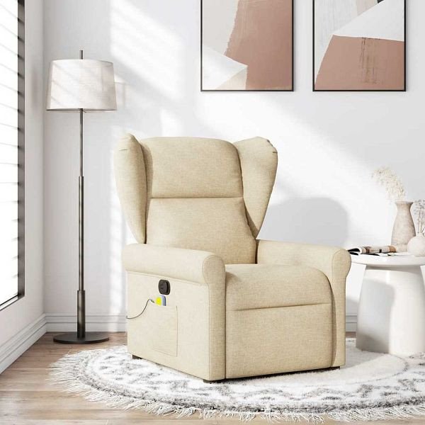 vidaXL Massagesessel Creme Stoff, 4015674, 8721158336804