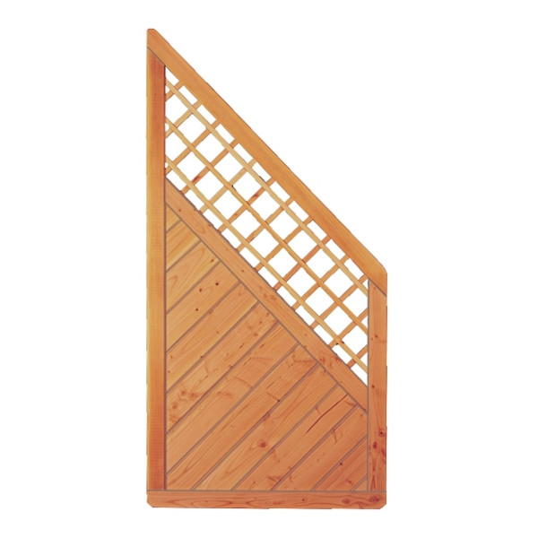 T&J CLASSICO-Serie Zaunelement ECKE mit Rankgitter, 90 x 180/90 cm, Douglasie, Rahmen 40/68 mm, Profilbretter 16/118 mm, 26416