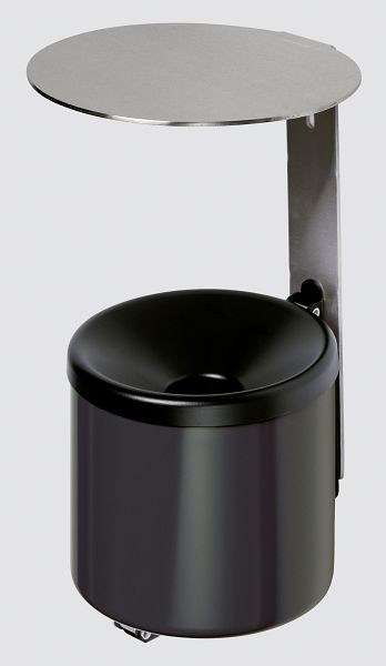 VAR Wandascher WH 10 mit Dach VA Stahl, schwarz, 33321, 4030695333219