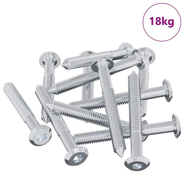 vidaXL Schraube 1800-teilig Silber M6 x 50 mm Stahl, 864411
