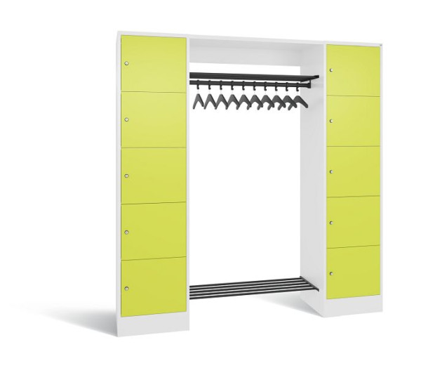 C+P Garderobe Serie 8070, H1950xB1870xT480 mm, Weiß/Viridingrün, 82710-00 S10417