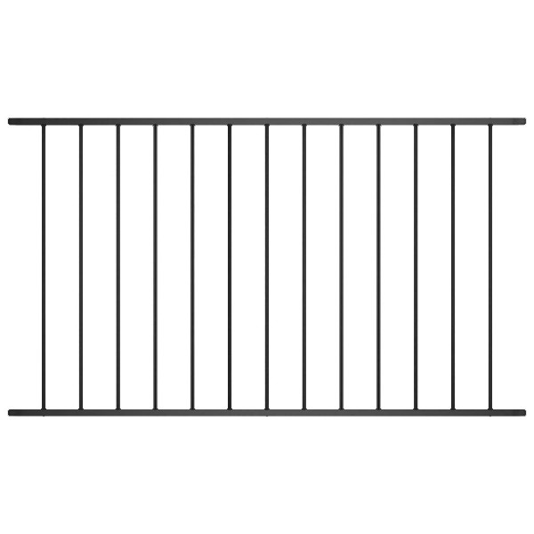 vidaXL Zaunfeld Pulverbeschichteter Stahl 1,7 x 0,75 m Schwarz, 145218