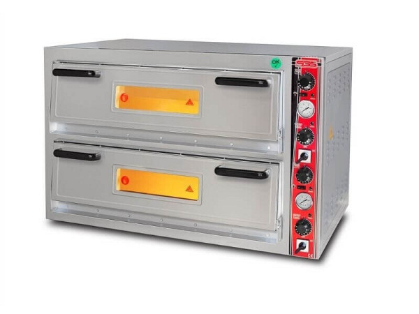 SGS Gastro Elektro Pizzaofen Classic, 6+6x30 cm mit Thermometer, Breit, PO9262DET