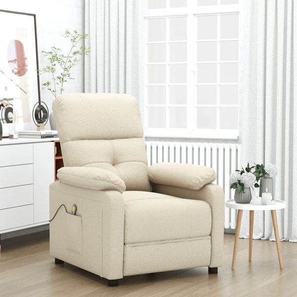 vidaXL Massagesessel Creme Stoff, 289681, 8719883990248