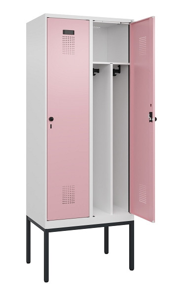 C+P Spind Evolo PLUS, Gestell, 2 Abteile, 2120x800x500mm, 9016/3015, Verschluss Drehriegel, 0490307-22F S10018