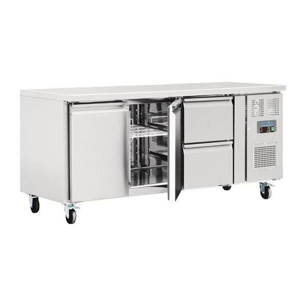 Polar Serie U Kühltisch 2-türig mit 2 Schubladen 417L, GD874