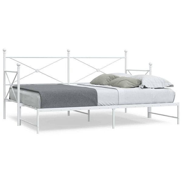 vidaXL Tagesbett Ausziehbar ohne Matratze Weiß 80x200 cm Stahl, 4104687
