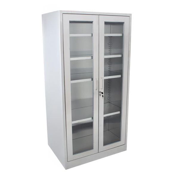 ALLPAX Edelstahlschrank, 2-türig, Flügeltüren aus Glas, 10023023;9136, 4065687008967