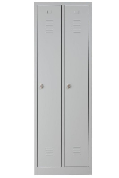 Gürkan Garderobenschrank, 50 x 60 x 180 cm, Lichtgrau, Vorhangschloss, Hutboden & Kleiderhaken, WRC/2.1860, 103491