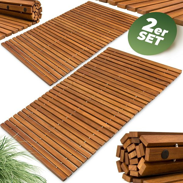 DEUBA Badematte 2er-Set 76x50cm Akazie FSC®-zertifiziert, 994385