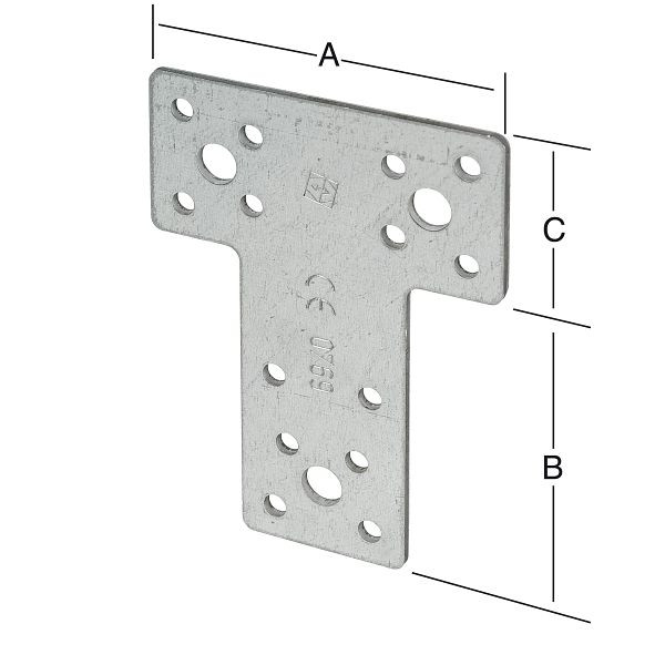 Vormann T-Flachverbinder 160 x 98 x 45 sendzimir verzinkt, VE: 10 Stück, 070996000