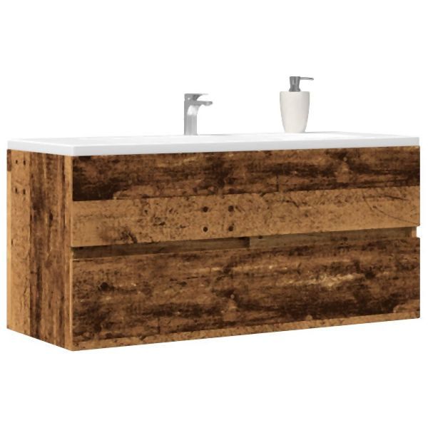 vidaXL Waschbeckenschrank Altholz-Optik 100x38,5x45 cm Holzwerkstoff, 856252