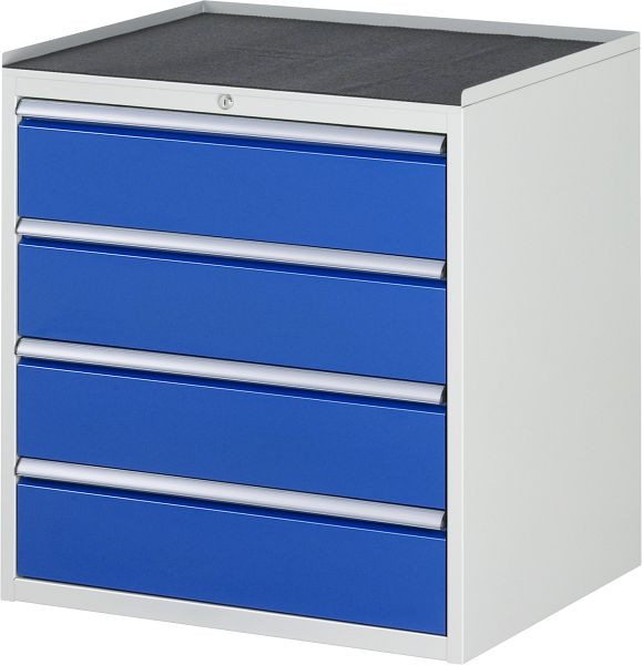 RAU Schubladenschrank Serie 7000, B770 x T650 x H825mm, Metallauflage, Höhe 25 mm, Schubladen: 4xH180 mm, 13-XL5.1A-MT.11