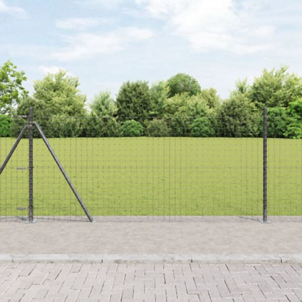 vidaXL Zaunpfosten Set von 26 Grau Beton, Metall 3,2 x 3,2 x 110 cm, 3350243