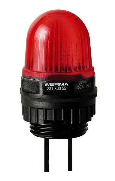 WERMA LED-Dauerleuchte Einbaumontage 230VAC 152 x 29 mm RD- rot, 231.100.68