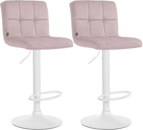 CLP Barhocker Peru Samt weiß, rosa, VE: 2 Stück, 324941