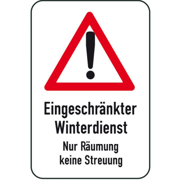 Stein HGS Winterschild/Verkehrszeichen Eingeschränkter Winterdienst - Nur Räumung keine Streuung, 400x600mm, 14715