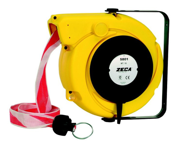 ELMAG Automatik Aufroller mit Absperrband, Art. 5801, inklusive 16 m rot/weißem Band, 44295