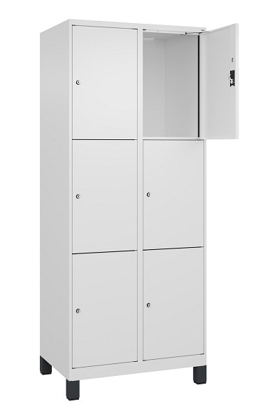 C+P Schließfachschrank Evolo PLUS, mit Füßen, 6 Fächer, 1950x800x500mm, 9016/90, 049010-223 S10020