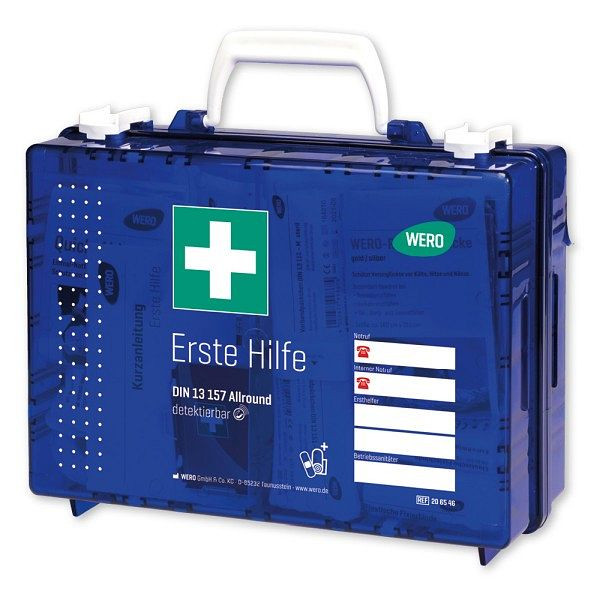 WERO Erste Hilfe Koffer DIN 13157 Allround in Werotop 350 clear, detektierbar, 206546