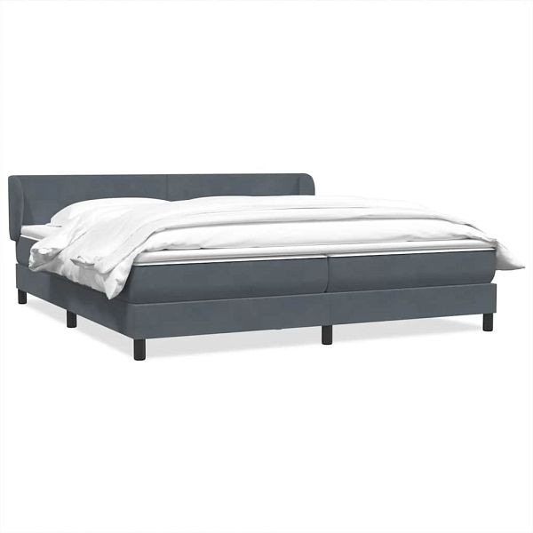 vidaXL Boxspringbett mit Matratzen Dunkelgrau 200x210 cm Samt, 3317374