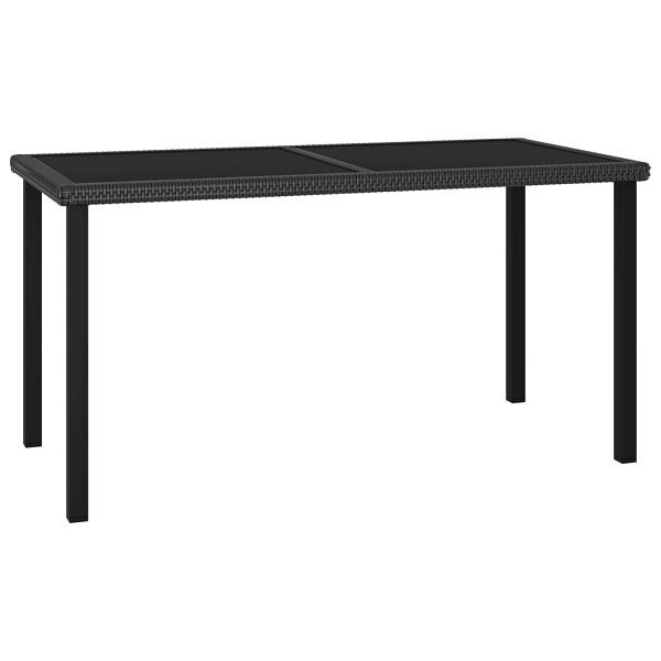 vidaXL Garten-Esstisch Schwarz 140x70x73 cm Poly Rattan, 315115