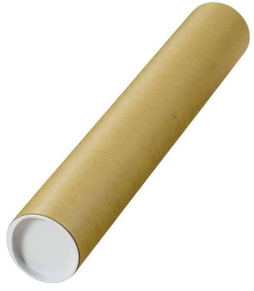 ColomPac Versandrohre mit vormontierten Verschlusskappen, Ø 80 x 500 mm, braun, 10 Stück, 30001357