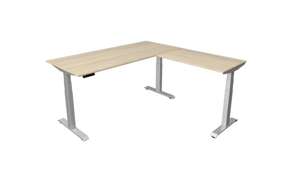 Kerkmann Sitz-/Stehtisch B 1800 x T 800 mm mit Anbauelement 1000 x 600 mm, elektrisch höhenverstellbar von 640-1290 mm, Ahorn, (Montage), 10043150-1