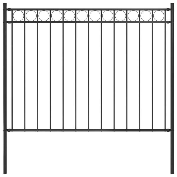 vidaXL Gartenzaun Stahl 1,7x1,2 m Schwarz, 146314, 8719883865126