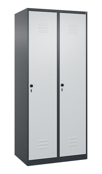 C+P Umkleidespind Classic PLUS, 2 Abteile, 1850x800x500mm, 7016/7035, Drehriegel, 080000-22 S10011