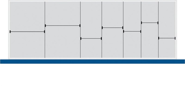 bott cubio Sortiment mit 13 Trennwänden 6 x Trennwand/7 x Steckwand BxTxH: 1300 x 650 x 52 mm, verzinkt, 43020694.51