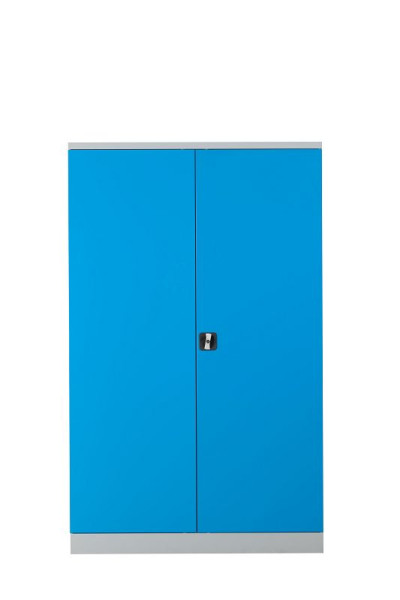 Gürkan Flügeltürenschrank, 50 x 120 x 195 cm, Lichtgrau, Lichtblau, Verstärkte Fachboden Stück 4, FLC.192/50/N, 109865