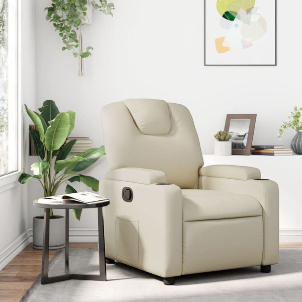 vidaXL Relaxsessel Creme Kunstleder, 3205541, 8721012180291