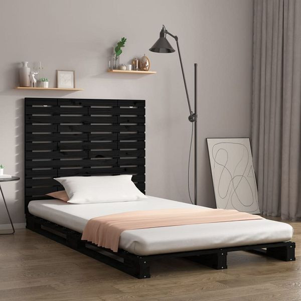 vidaXL Wand-Kopfteil Schwarz 146x3x91,5 cm Massivholz Kiefer, 824687