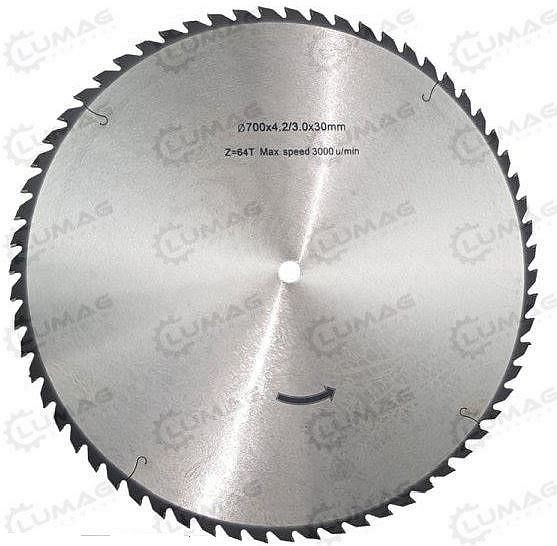 LUMAG TCT Sägeblatt Ø 700 mm, 64Z passend für WS700Z und WS700, 5WS700HM