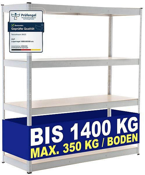 CLP Lagerregal 160x60x180 cm, weiß, 306545, 4251563405658