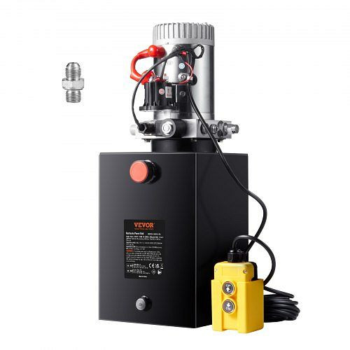 VEVOR Hydraulikpumpe 12 V 1600 W, Einfachwirkend, 5 Gal Tank Hand Pump Hydraulikaggregat, für Aufzüge, Gabelstapler, YXYYB12VZLDJAW8J4V0