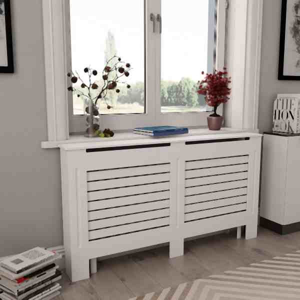 vidaXL Heizkörperverkleidungen 2 Stück Weiß 152 x 19 x 81,5 cm MDF, 3051375