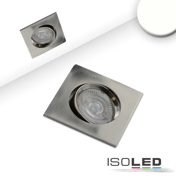 ISOLED LED Einbauleuchte Slim68 Alu gebürstet, eckig, 9W, neutralweiß, dimmbar, 114933