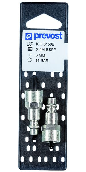 Prevost Nippel Iso B mit zylindrischem Innengewinde auf Lochplatte, IG= G 1/4, VE: 2 Stück, IRP 066101P2
