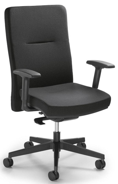Deskin Bürodrehstuhl Ergo PRO inkl. Armlehnen, Fußkreuz Polyamid, schwarz, Stoff DELTA BD, schwarz, 284524