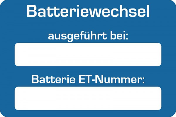 Eichner Kundendienst-Aufkleber, Text: Batteriewechsel ausgeführt bei, VE: 250 Stück, 9220-00064