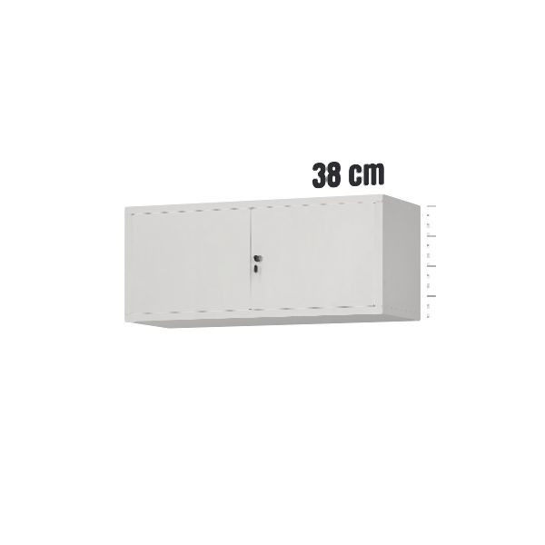 Jan Nowak Modell EWA (C01L) Aufsatz für Aktenschrank Büroschrank 900x380x400 mm, Grau, 1131