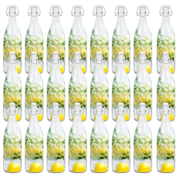 vidaXL Glasflaschen mit Bügelverschluss 24 Stk. 1 L, 50827